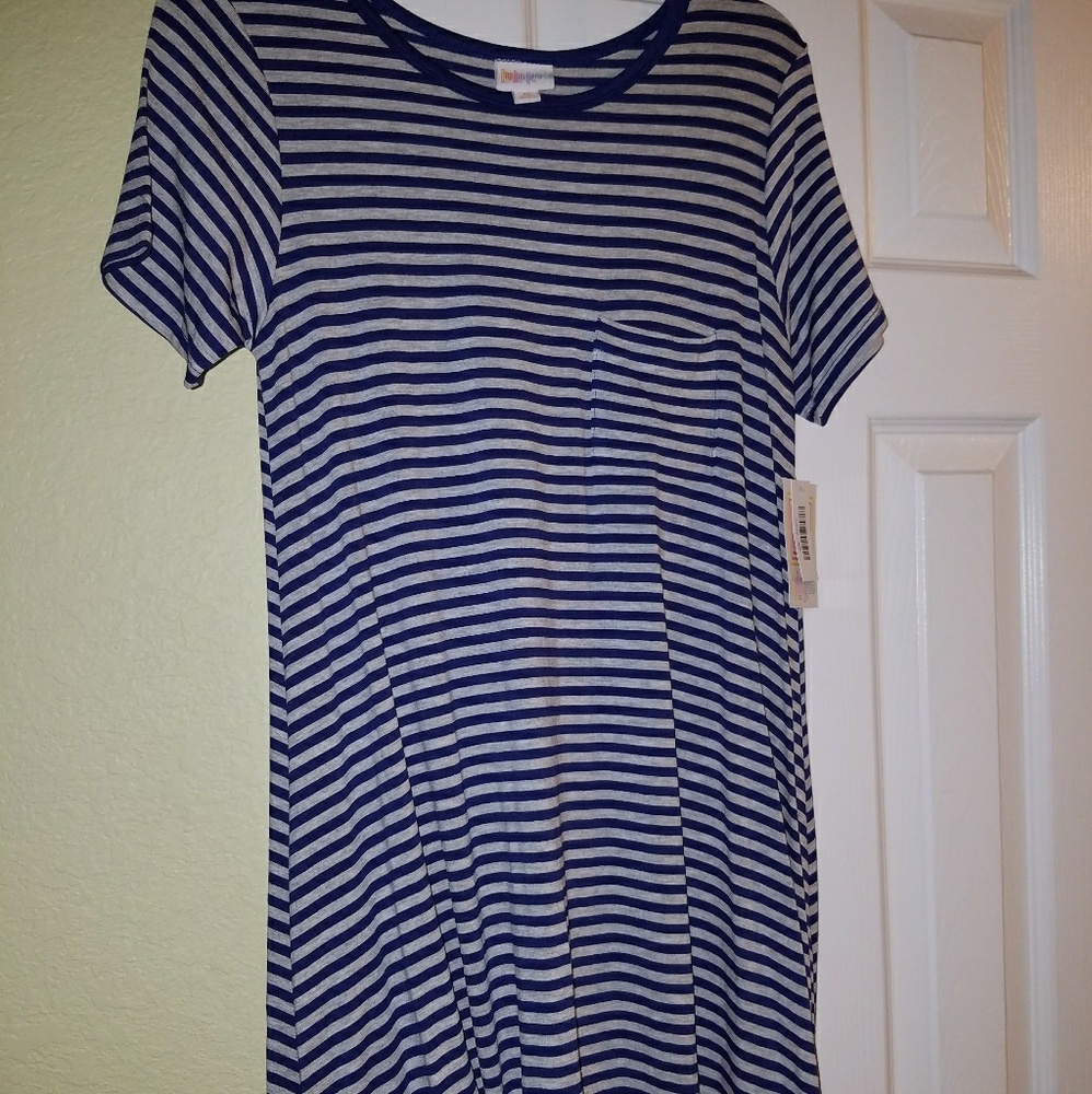 Bnwt xs lularoe carly striped lightweight dress